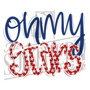 Oh My Stars PNG File, Sublimation Design, Digital Download, Hand Drawn
