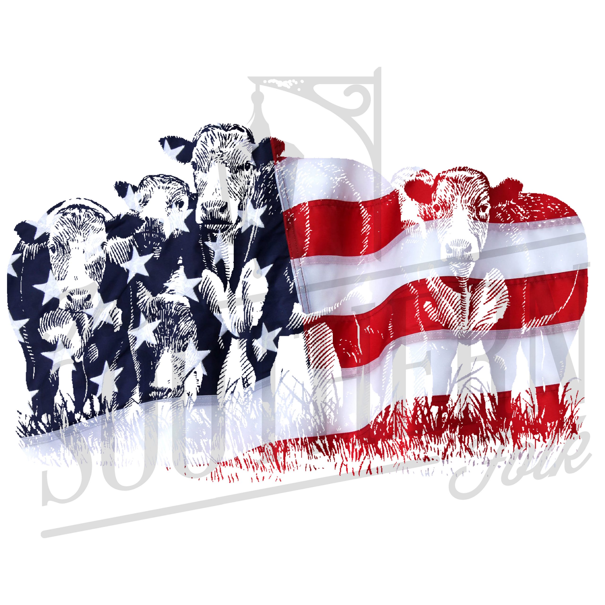 Download American Flag Cow Herd PNG File - THE SOUTHERN FOLK