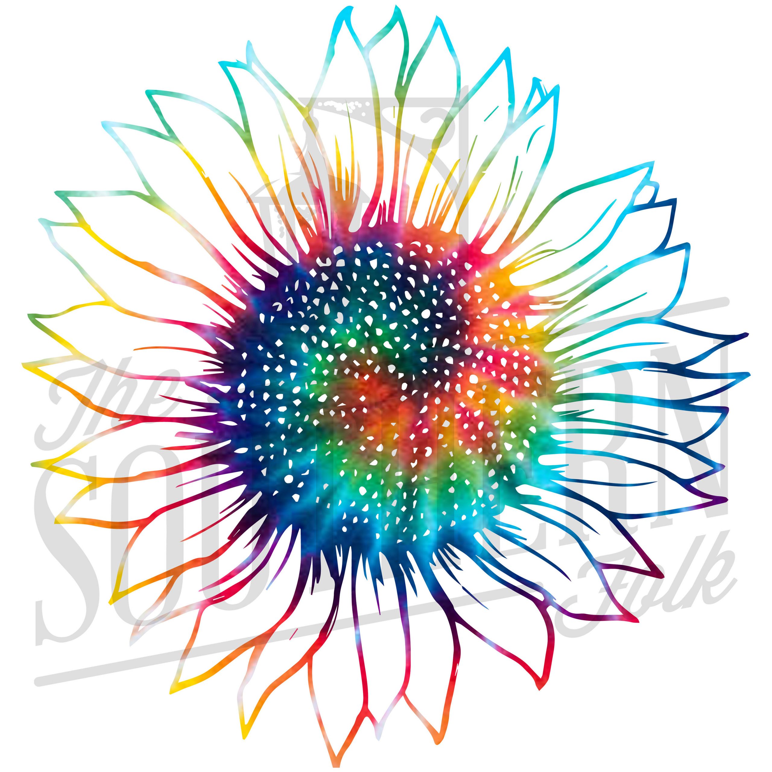 Tie Dye Sunflower Png File The Southern Folk