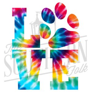 Animal Love Tie Dye PNG File, Sublimation Design, Digital Download
