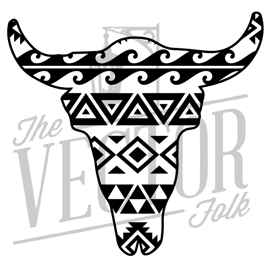 Download Aztec Bull Head Svg Dxf And Png The Southern Folk