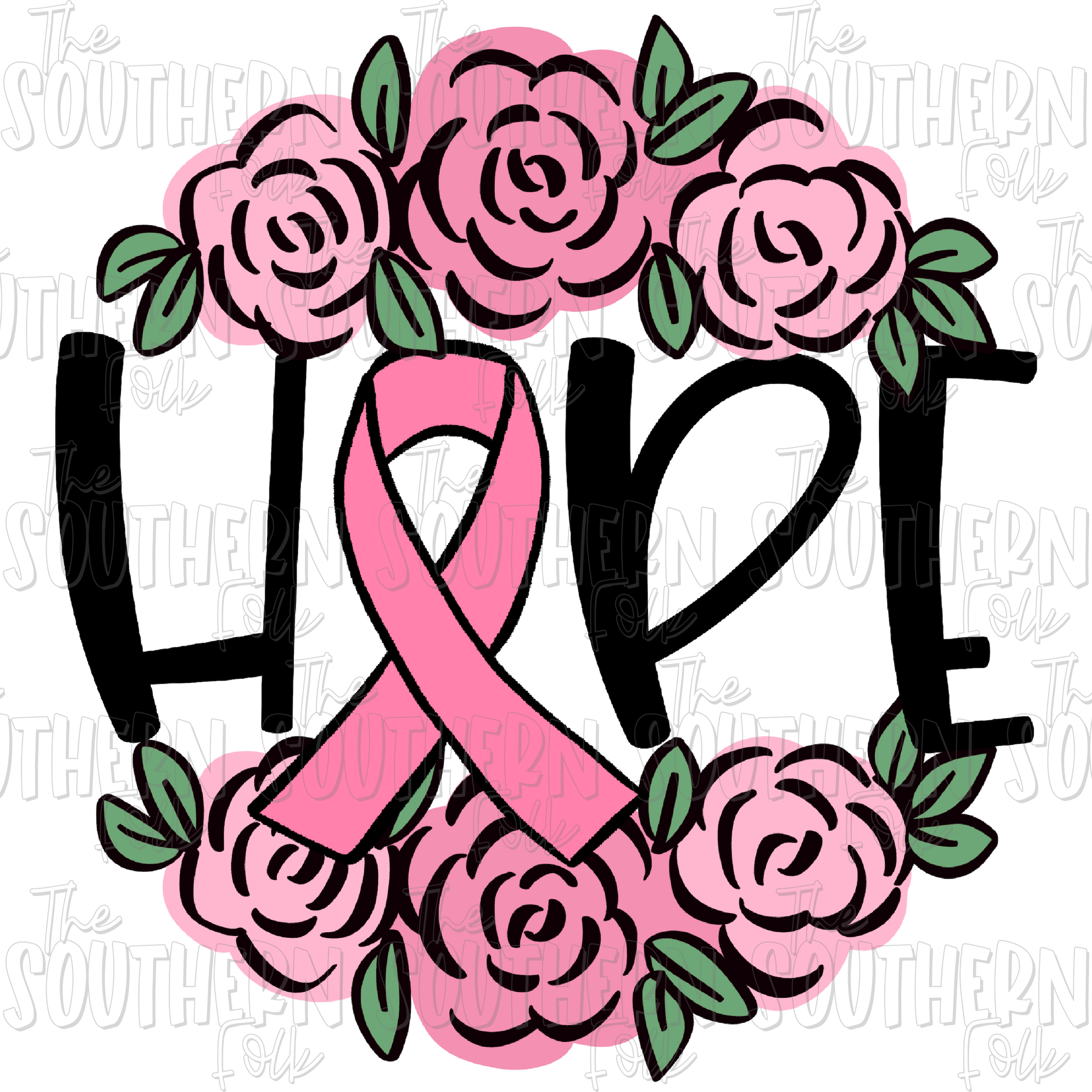 Pink Ribbon Heart Doodle Sublimation PNG Breast Cancer Awareness Printable  Artwork Digital File 