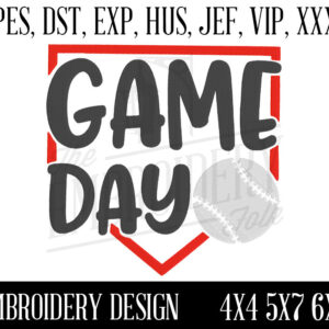 Game Day Embroidery Design - 4x4 5x7 6x10 Machine Embroidery Design - Embroidery File - pes dst exp hus jef vip xxx