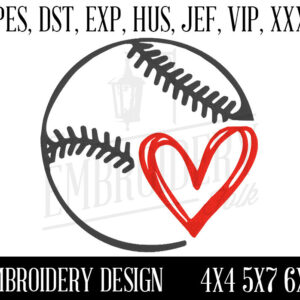 Baseball Embroidery Design - 4x4 5x7 6x10 Machine Embroidery Design - Embroidery File - pes dst exp hus jef vip xxx