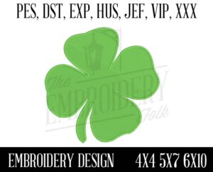 Clover Embroidery Design, Embroidery Patterns, Machine Embroidery, pes, dst, exp, hus, jef, vip, xxx