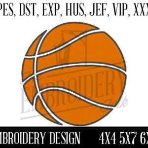 Basketball Embroidery Design, Embroidery Patterns, Machine Embroidery, Instant Download Digital File, Sports Embroidery