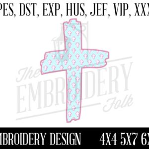 Cross Applique Design, Embroidery Patterns, Machine Embroidery, Instant Download Digital File, Embroidery Designs