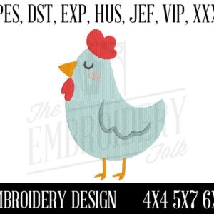 Chicken Embroidery Design, Farm Embroidery Patterns, Machine Embroidery, pes, dst, exp, hus, jef, vip, xxx