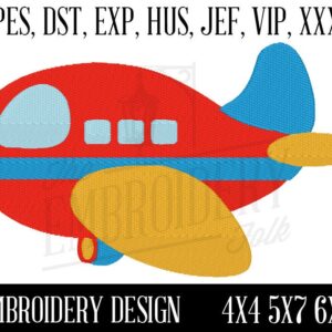 Airplane Embroidery Design - 4x4 5x7 6x10 Machine Embroidery Design - Embroidery File - pes dst exp hus jef vip xxx