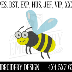 Bee Embroidery Design - 4x4 5x7 6x10 Machine Embroidery Design - Embroidery File - pes dst exp hus jef vip xxx