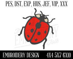 Lady Bug Embroidery Design - 4x4 5x7 6x10 Machine Embroidery Design - Embroidery File - pes dst exp hus jef vip xxx