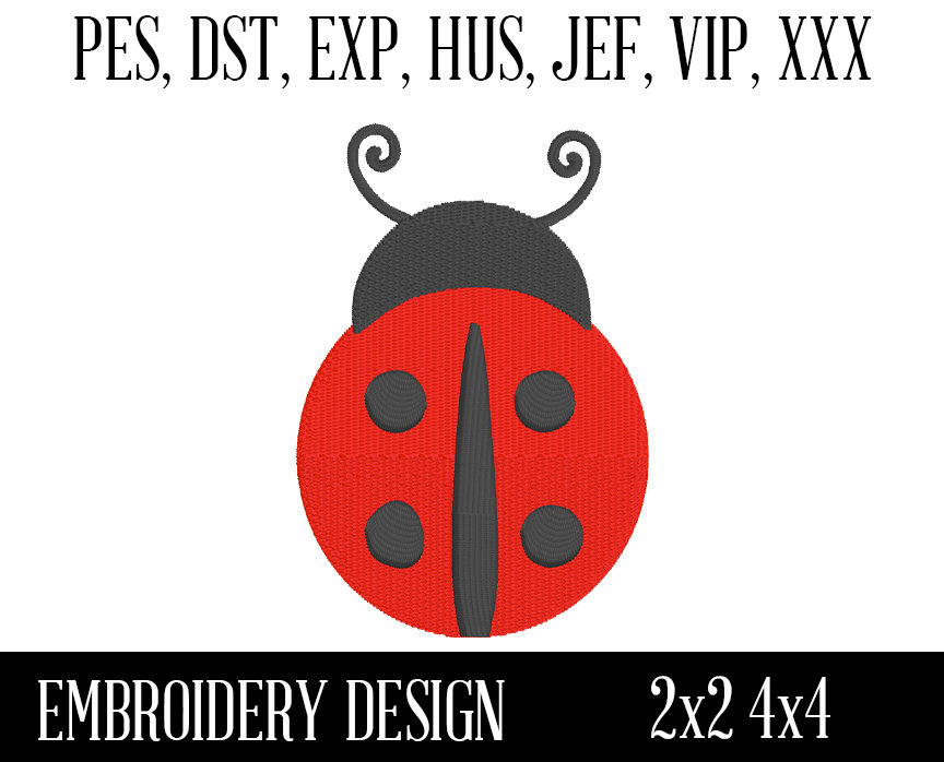 Mini Ladybug Machine Embroidery Design - 2x2 4x4 Machine Embroidery Pattern - Embroidery File - pes dst exp hus jef vip xxx