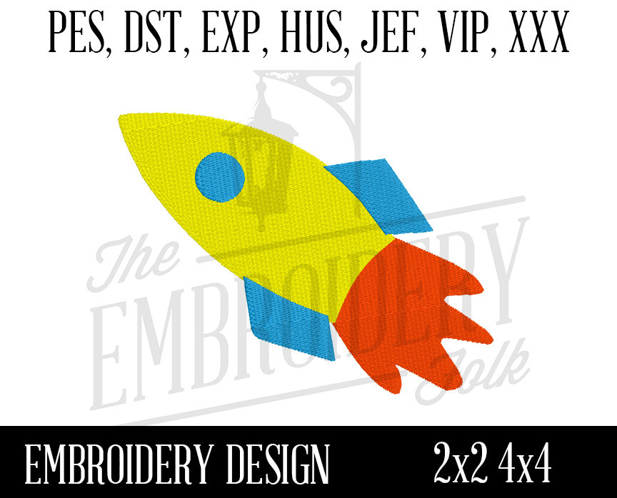 Mini Rocket Machine Embroidery Design - 2x2 4x4 Machine Embroidery Pattern - Embroidery File - pes dst exp hus jef vip xxx