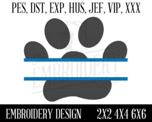 Paw Monogram Embroidery Design, Embroidery Patterns, Machine Embroidery, pes, dst, exp, hus, jef, vip, xxx