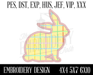 Easter Bunny Applique Design, Embroidery Patterns, Machine Embroidery, pes, dst, exp, hus, jef, vip, xxx