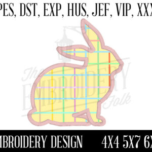 Easter Bunny Applique Design, Embroidery Patterns, Machine Embroidery, pes, dst, exp, hus, jef, vip, xxx