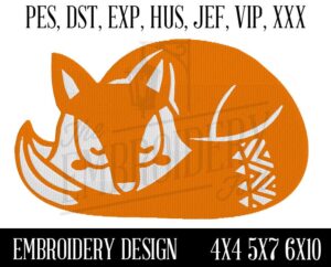 Fox Embroidery Design, Embroidery Patterns, Machine Embroidery, Instant Download Digital File, Applique Patterns
