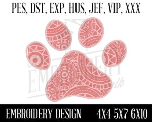 Dog Paw Applique Design, Embroidery Patterns, Machine Embroidery, pes, dst, exp, hus, jef, vip, xxx