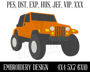 Jeep Embroidery Design - 4x4 5x7 6x10 Machine Embroidery Design - Embroidery File - pes dst exp hus jef vip xxx