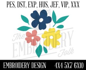 Flower Embroidery Design, Embroidery Patterns, Machine Embroidery Design, pes, dst, exp, hus, jef, vip, xxx