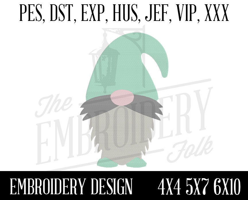Gnome Embroidery Design, Embroidery Patterns, Machine Embroidery Design, pes, dst, exp, hus, jef, vip, xxx