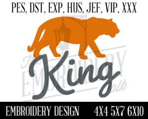 Tiger King Embroidery Design - 4x4 5x7 6x10 Machine Embroidery Design - Embroidery File - pes dst exp hus jef vip xxx