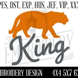Tiger King Embroidery Design - 4x4 5x7 6x10 Machine Embroidery Design - Embroidery File - pes dst exp hus jef vip xxx